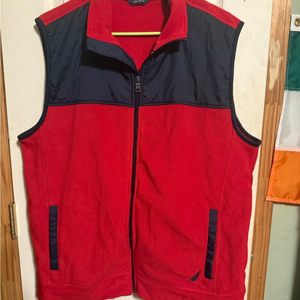 Nautica Bold Red Fleece vest